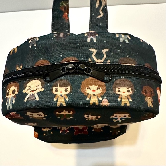 STRANGER THINGS by LOUNGEFLY CHIBI ALL-OVER PRINT FOREST MINI 13” BACKPACK - Picture 4 of 16